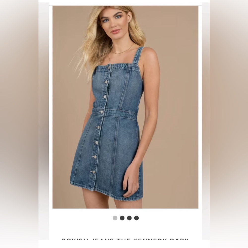 Boyish Denim Dress Kennedy My Fair Lady Wash Button Front Mini Size XS